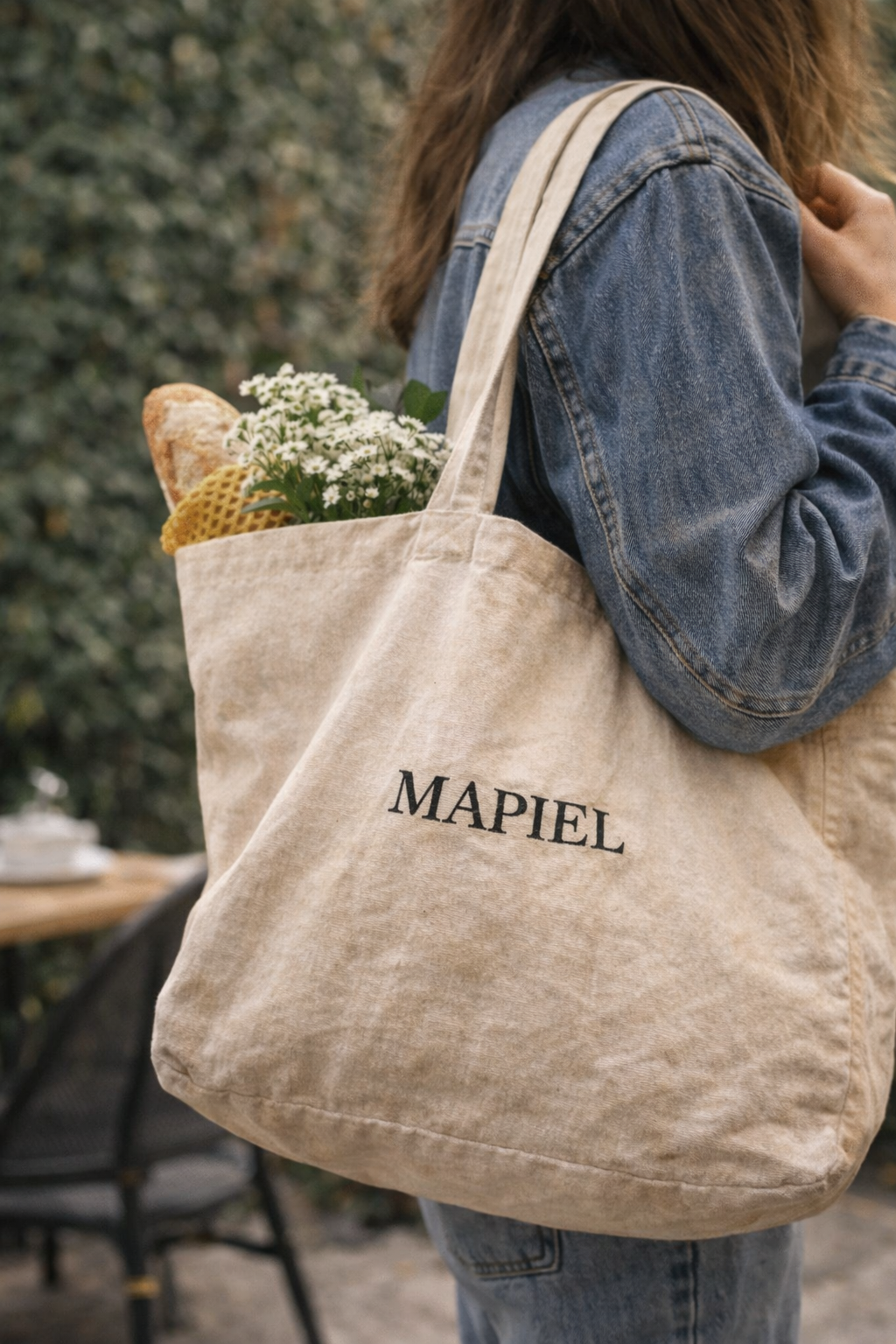 Grand sac cabas en coton recyclé